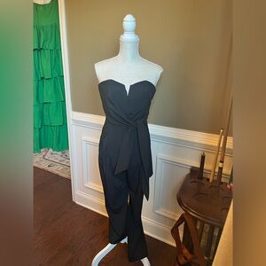 Elegant Black Strapless Jumpsuit
